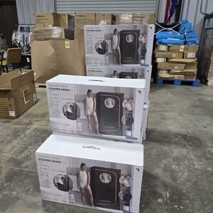 Sharper Image Portable Steamer Sauna – Black with Orange Trim